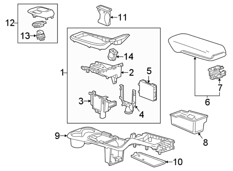 Diagram CENTER CONSOLE. for your 2019 Chevrolet Bolt EV   