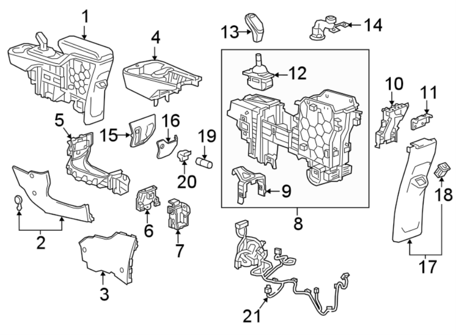 Diagram CENTER CONSOLE. for your 2013 Chevrolet Spark   