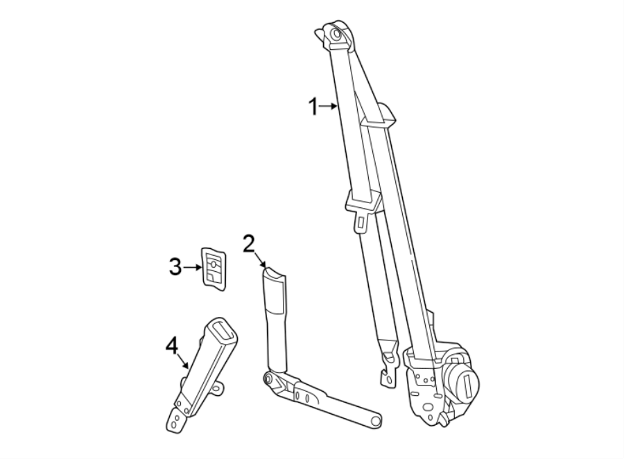 Diagram RESTRAINT SYSTEMS. FRONT SEAT BELTS. for your 2019 Chevrolet Bolt EV   