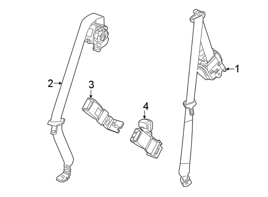 Diagram RESTRAINT SYSTEMS. REAR SEAT BELTS. for your Chevrolet Bolt EV  