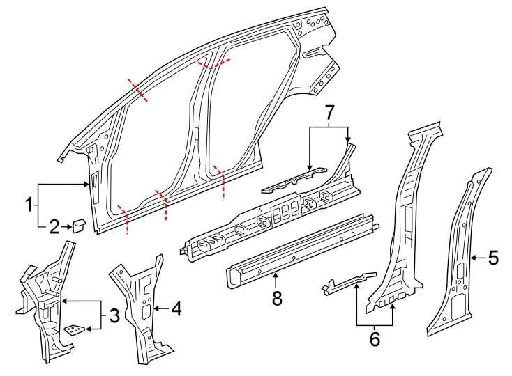 8PILLARS. ROCKER & FLOOR. CENTER PILLAR & ROCKER. HINGE PILLAR. UNISIDE.https://images.simplepart.com/images/parts/motor/fullsize/CU17345.png