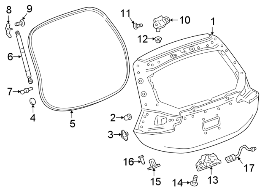 Diagram LIFT GATE. GATE & HARDWARE. for your 2024 Chevrolet Suburban    