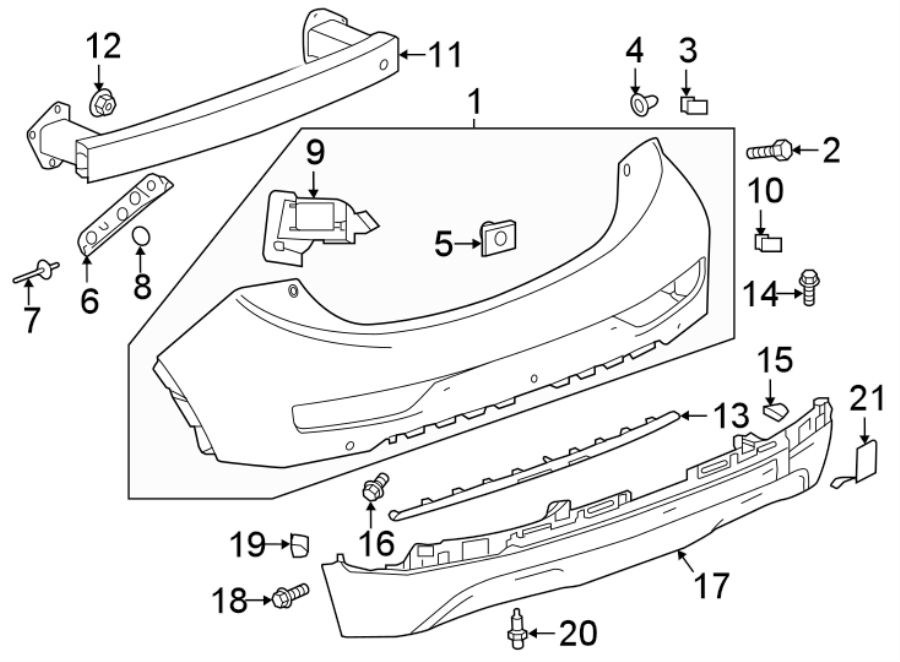 Diagram Rear bumper. Bumper & components. for your 2005 Chevrolet SSR    