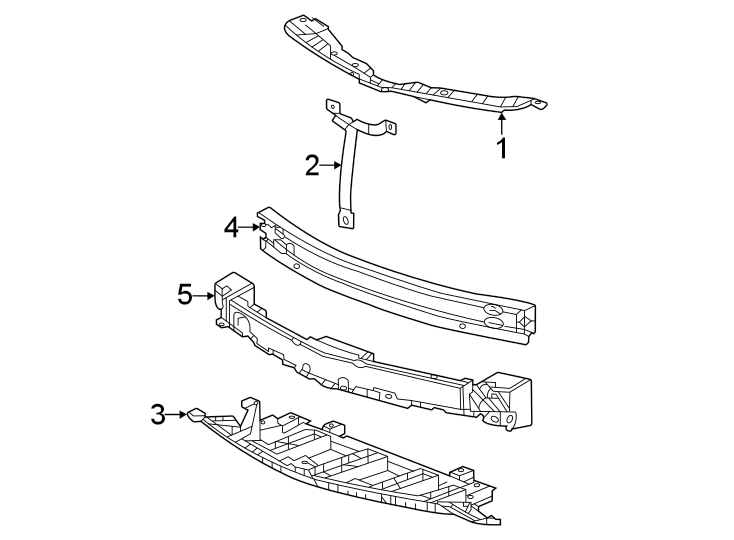 Diagram Front bumper & grille. Bumper & components. for your Chevrolet Bolt EUV  