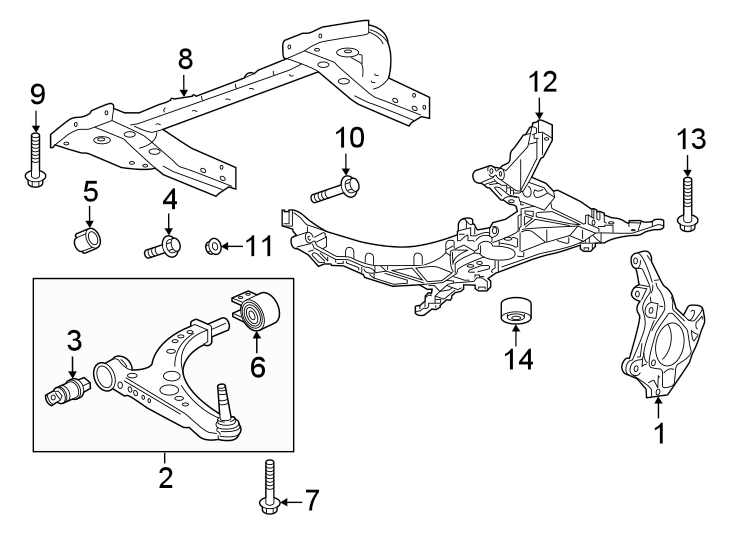 13Front suspension. Suspension components.https://images.simplepart.com/images/parts/motor/fullsize/CU22185.png