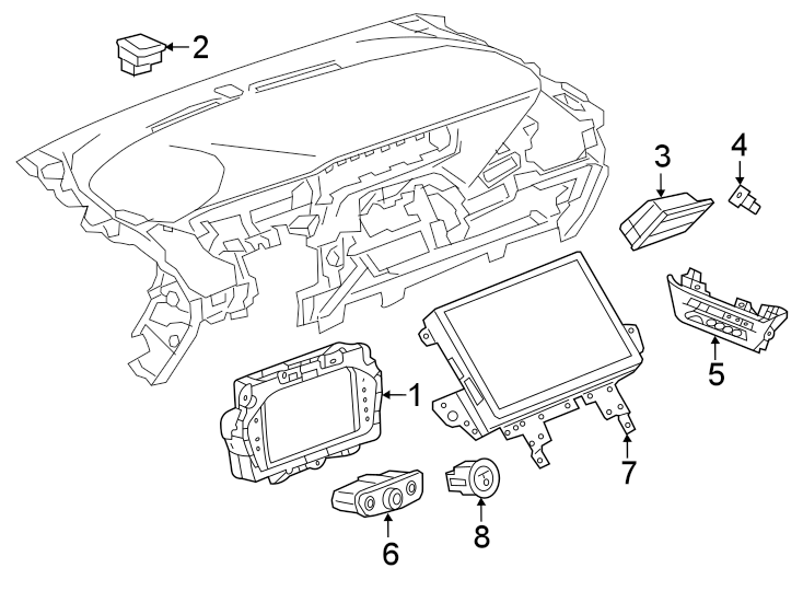 Diagram Instrument panel. Cluster & switches. for your 2018 Chevrolet Spark  ACTIV Hatchback 