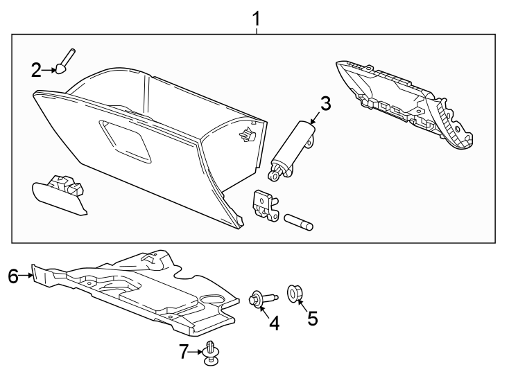 1Instrument panel. Glove box.https://images.simplepart.com/images/parts/motor/fullsize/CU22265.png