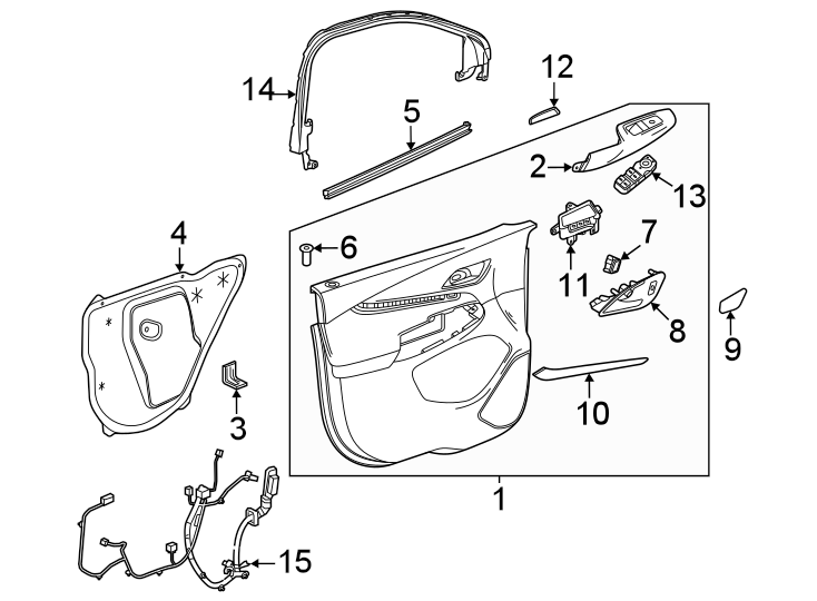 Chevrolet Bolt EUV Door Wiring Harness (Front). W/Bose audio - 42810853 ...