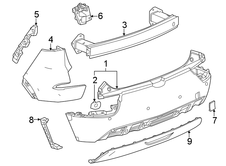 Diagram Rear bumper. Bumper & components. for your Chevrolet Bolt EV  