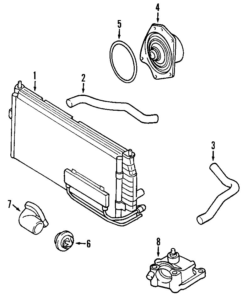 Diagram COOLING SYSTEM. COOLING FAN. RADIATOR. WATER PUMP. for your 2015 Jeep Wrangler   