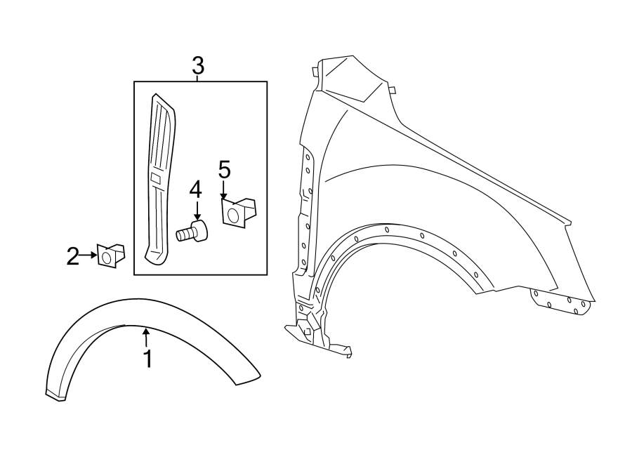 1Fender. Exterior trim.https://images.simplepart.com/images/parts/motor/fullsize/CV12120.png