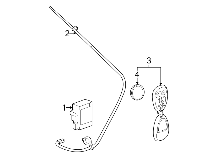 Diagram KEYLESS ENTRY COMPONENTS. for your 2016 Chevrolet Spark  LT Hatchback 