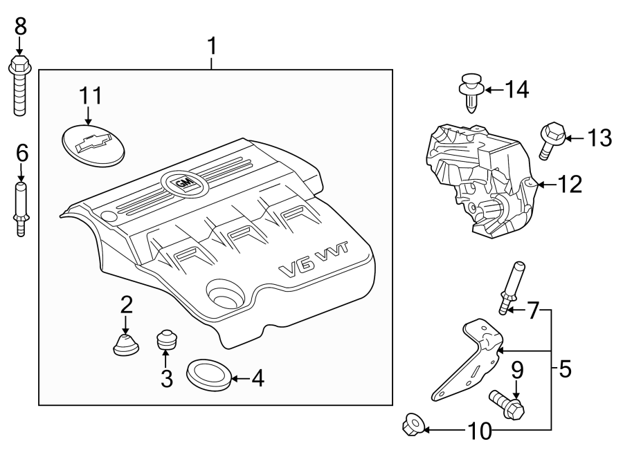 Diagram ENGINE / TRANSAXLE. ENGINE APPEARANCE COVER. for your 2020 Chevrolet Camaro 6.2L V8 M/T SS Convertible 