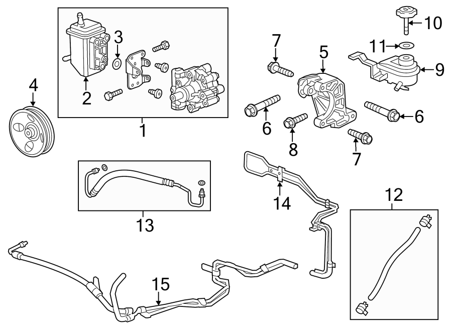 Diagram STEERING GEAR & LINKAGE. PUMP & HOSES. for your 1984 Chevrolet Celebrity Base Wagon 2.8L Chevrolet V6 M/T 