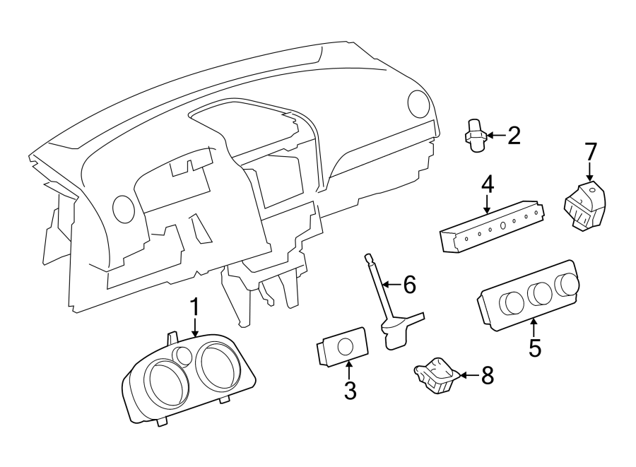 Diagram INSTRUMENT PANEL. CLUSTER & SWITCHES. for your 2017 Chevrolet Spark   