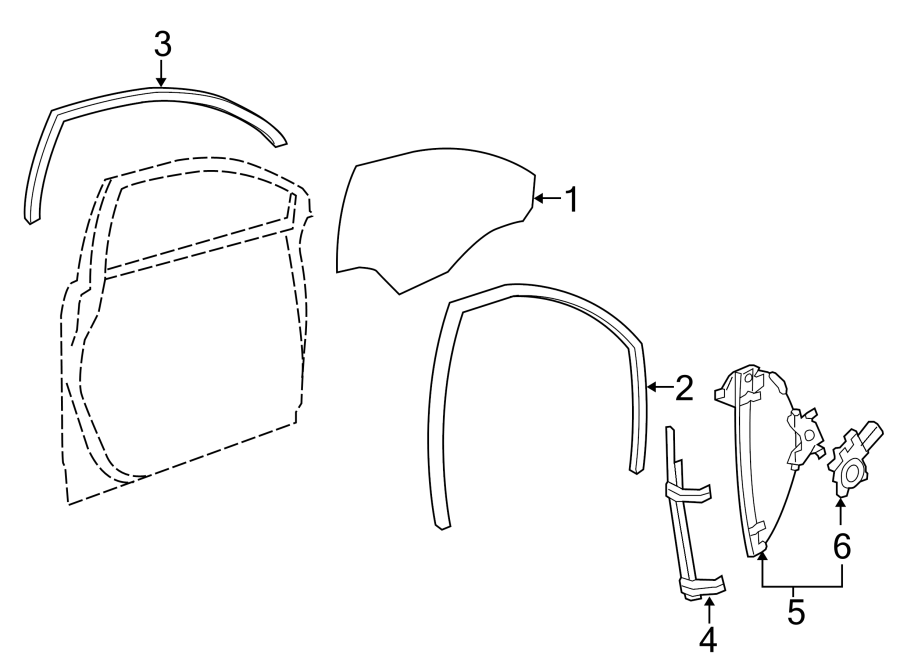 Diagram FRONT DOOR. GLASS & HARDWARE. for your 2022 Chevrolet Spark   