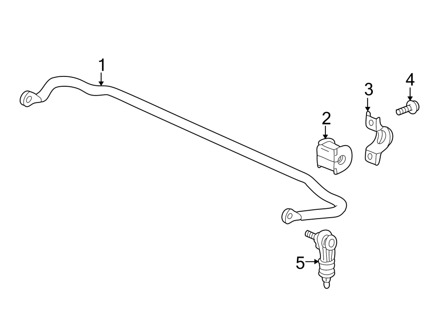 REAR SUSPENSION. STABILIZER BAR & COMPONENTS.