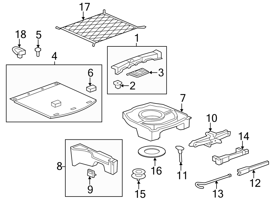 Diagram REAR BODY & FLOOR. INTERIOR TRIM. for your 2013 Chevrolet Camaro ZL1 Coupe 6.2L V8 M/T 