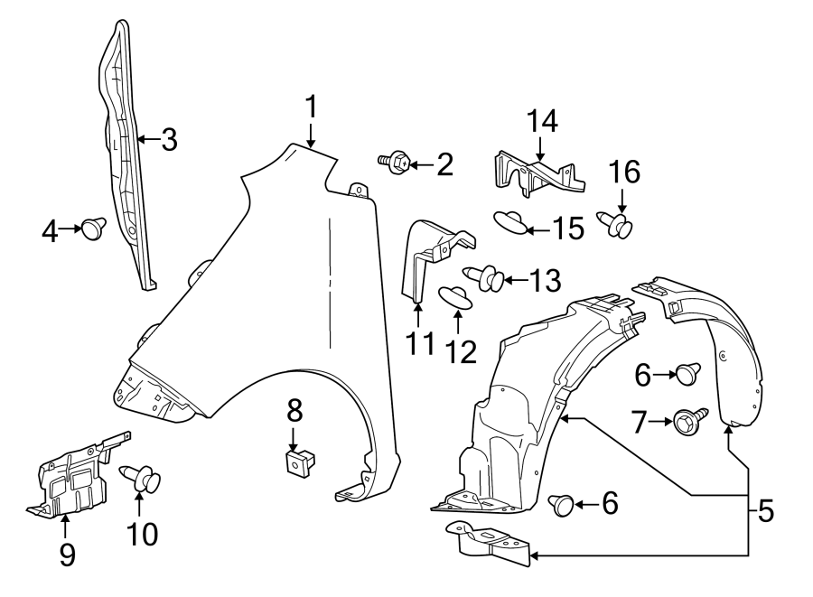 Diagram FENDER & COMPONENTS. for your Chevrolet Spark  