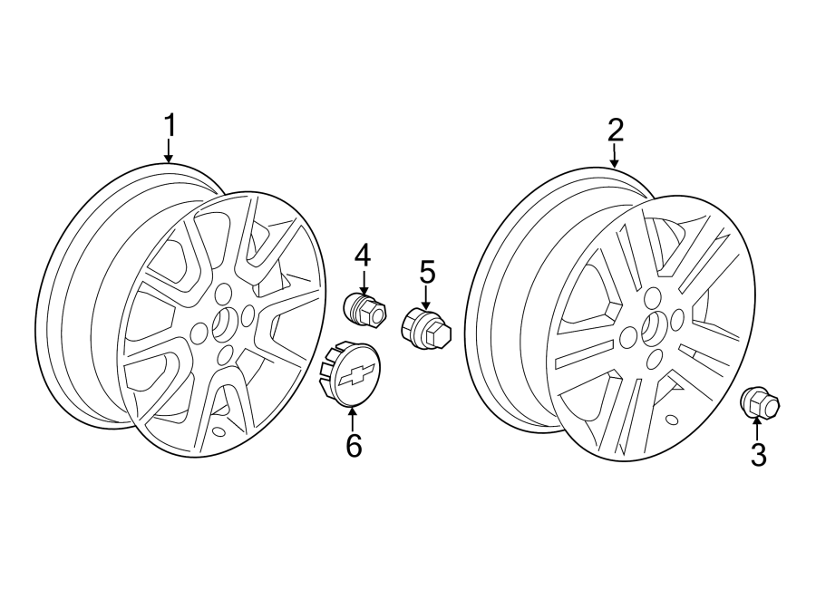 Diagram WHEELS. COVERS & TRIM. for your 2003 Chevrolet Trailblazer   