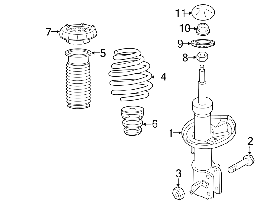 Diagram FRONT SUSPENSION. STRUTS & COMPONENTS. for your 2024 Chevrolet Equinox  Premier Sport Utility 