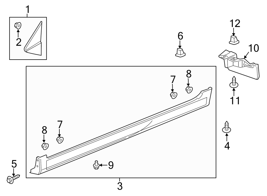 Diagram PILLARS. ROCKER & FLOOR. EXTERIOR TRIM. for your 2015 Chevrolet Spark   