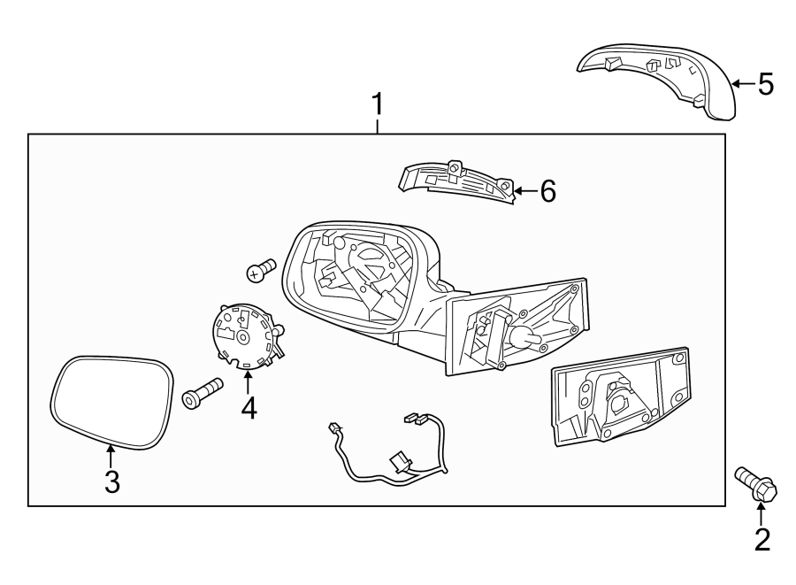 Diagram FRONT DOOR. OUTSIDE MIRRORS. for your 2025 Cadillac XT4   