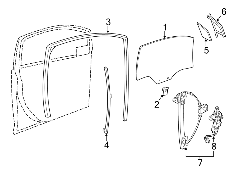 Diagram FRONT DOOR. GLASS & HARDWARE. for your 2015 Chevrolet Spark   