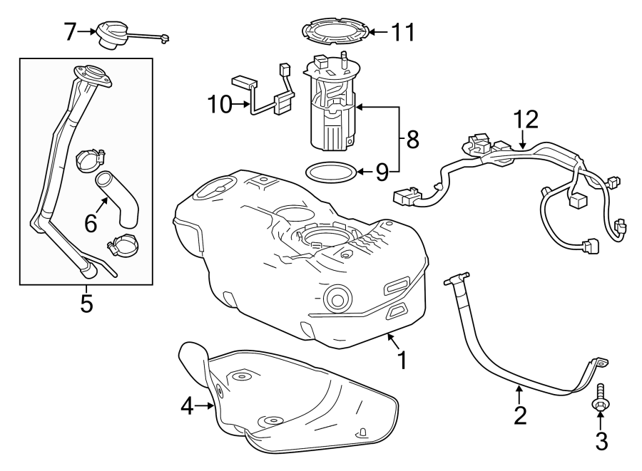 Diagram FUEL SYSTEM COMPONENTS. for your 1995 GMC Yukon   