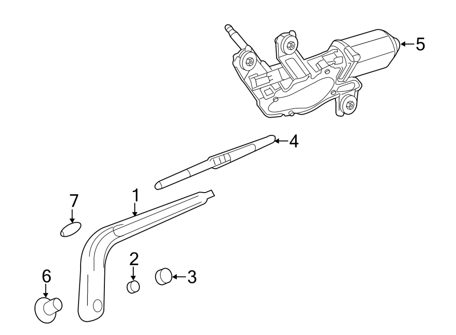 Diagram Lift gate. Wiper & washer components. for your 2020 Chevrolet Spark 1.4L Ecotec CVT LT Hatchback 