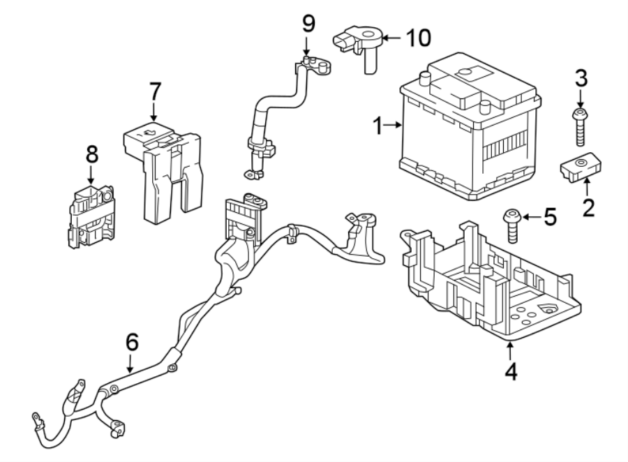 Diagram BATTERY. for your 2023 Chevrolet Silverado 3500 HD WT Extended Cab Pickup Fleetside 6.6L Duramax V8 DIESEL A/T RWD 