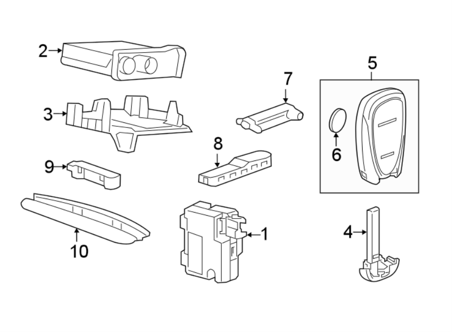 Diagram KEYLESS ENTRY COMPONENTS. for your 2020 Chevrolet Spark 1.4L Ecotec CVT LS Hatchback 