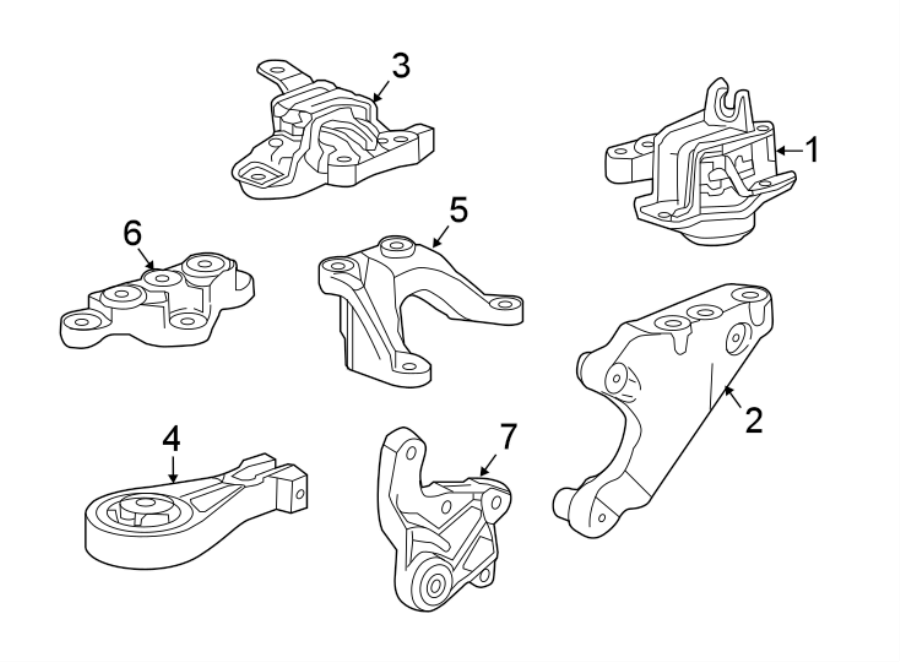 Diagram ENGINE / TRANSAXLE. ENGINE & TRANS MOUNTING. for your 2018 Chevrolet Spark 1.4L Ecotec CVT LS Hatchback 