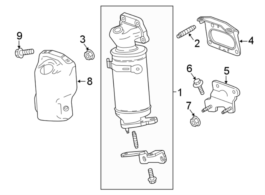 Diagram EXHAUST SYSTEM. MANIFOLD. for your 2019 GMC Sierra 2500 HD 6.0L Vortec V8 FLEX A/T RWD Denali Crew Cab Pickup Fleetside 