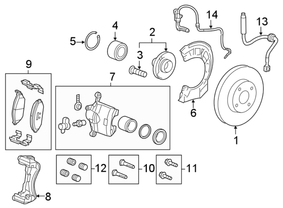 Diagram FRONT SUSPENSION. BRAKE COMPONENTS. for your 1994 Chevrolet Camaro   