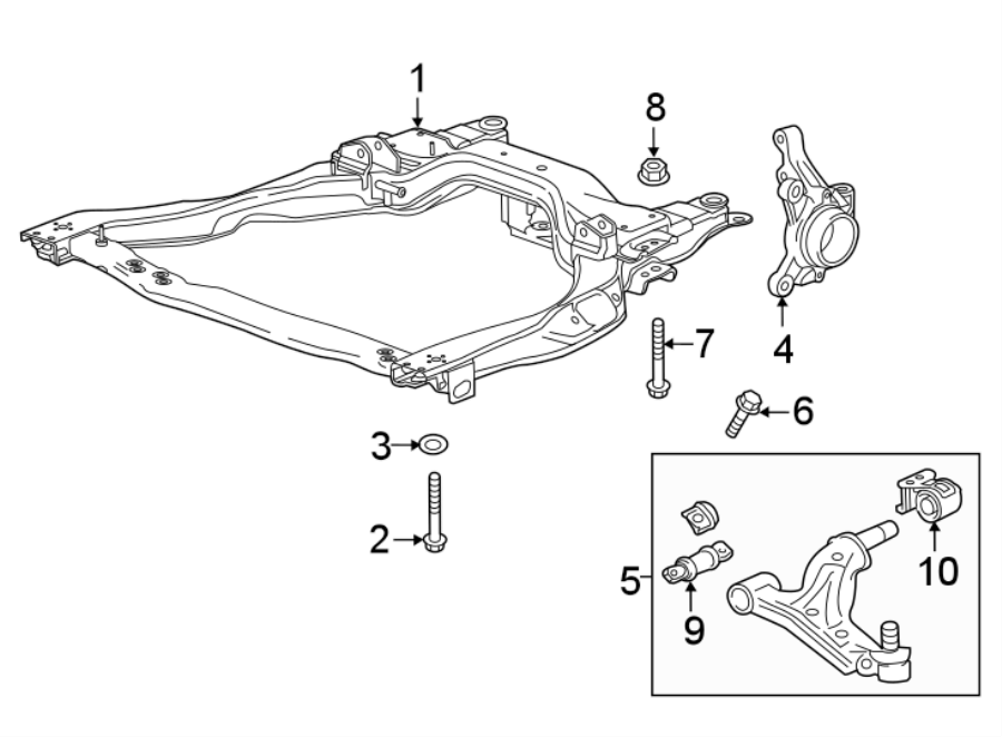 Diagram FRONT SUSPENSION. SUSPENSION COMPONENTS. for your 2020 Chevrolet Spark 1.4L Ecotec M/T LT Hatchback 