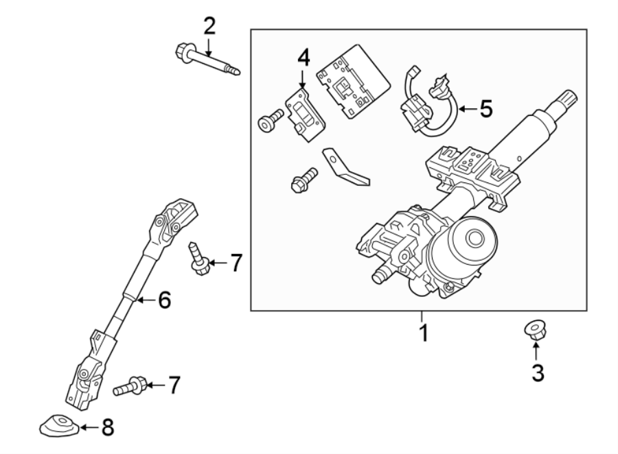 Diagram STEERING COLUMN ASSEMBLY. for your 2019 Chevrolet Spark   