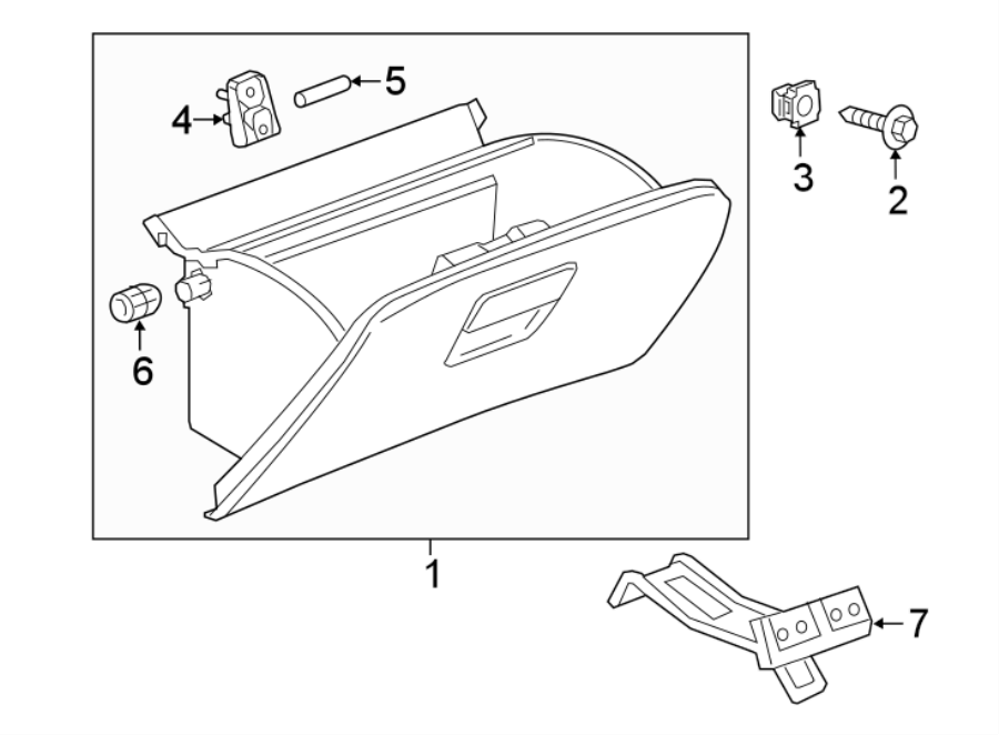 Diagram INSTRUMENT PANEL. GLOVE BOX. for your Chevrolet