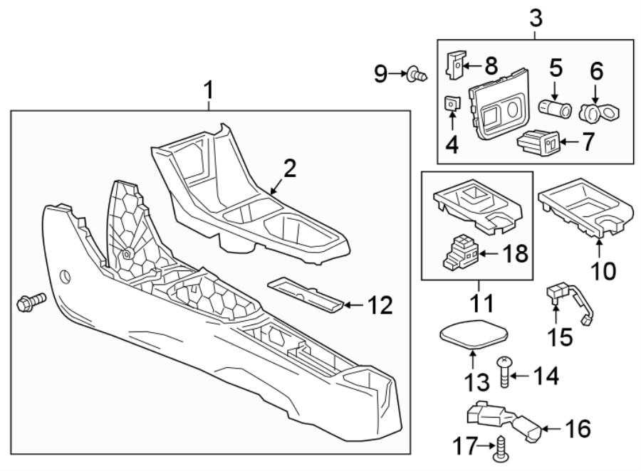 Diagram CENTER CONSOLE. for your 2016 Chevrolet Spark   