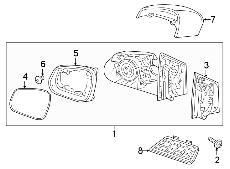 Diagram FRONT DOOR. OUTSIDE MIRRORS. for your Chevrolet Spark  