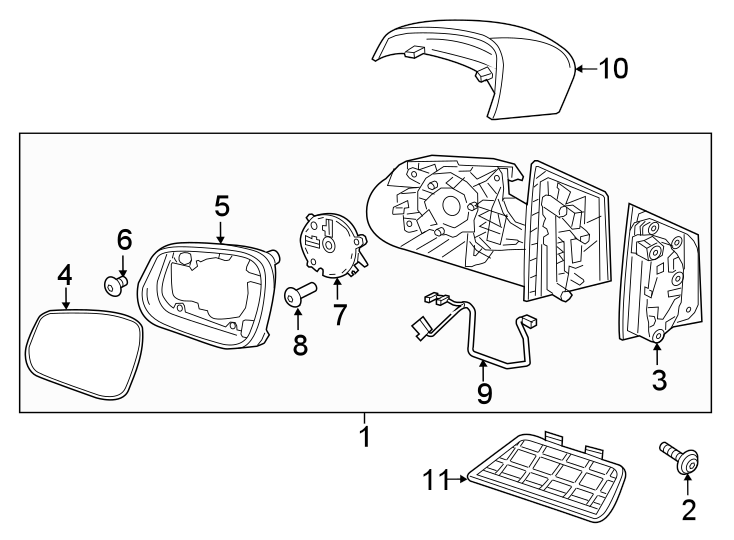 Diagram Front door. Outside mirrors. for your Chevrolet Spark  