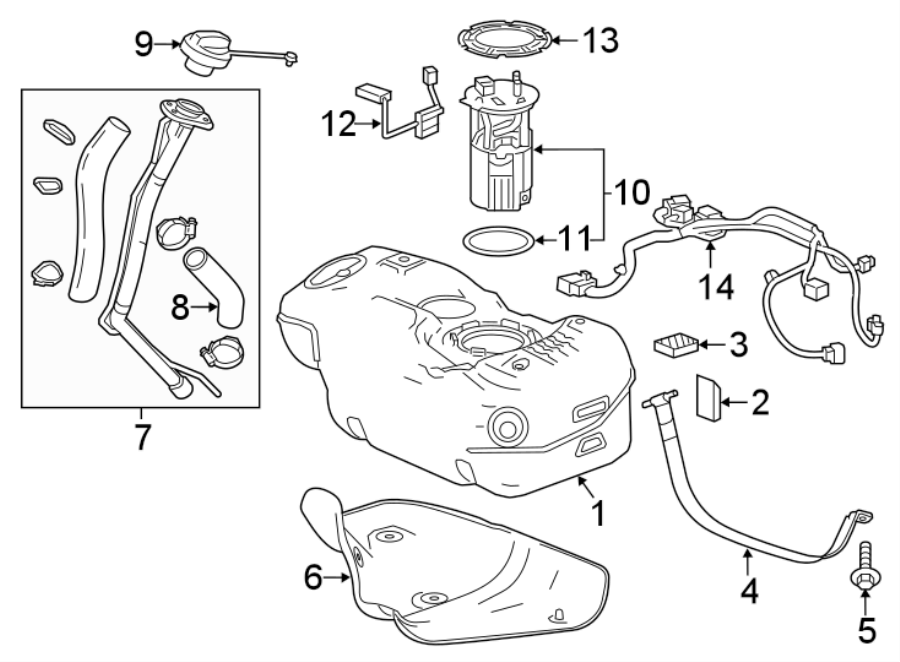 Diagram FUEL SYSTEM COMPONENTS. for your 2003 GMC Yukon   