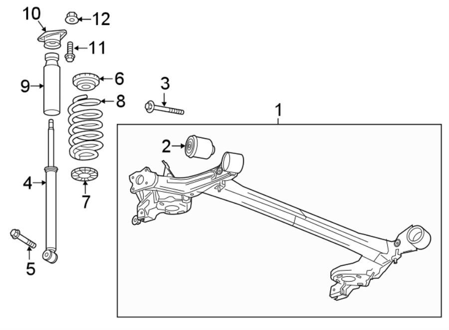 Diagram REAR SUSPENSION. SUSPENSION COMPONENTS. for your 2018 Chevrolet Spark  LS Hatchback 