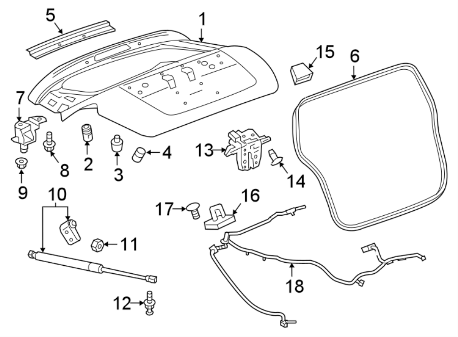 Diagram LIFT GATE. for your 2020 Chevrolet Spark 1.4L Ecotec CVT LT Hatchback 