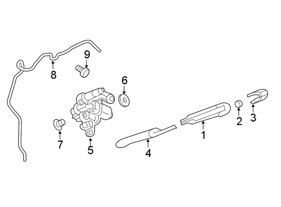 Diagram LIFT GATE. WIPER & WASHER COMPONENTS. for your 2020 Chevrolet Spark 1.4L Ecotec M/T LT Hatchback 