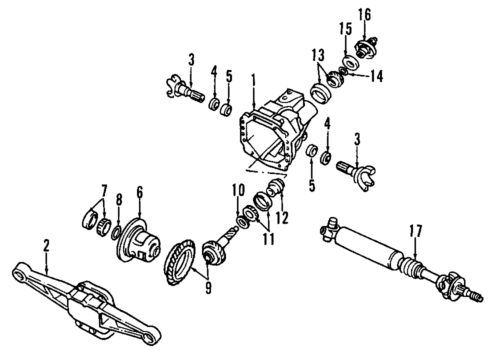 13Rear axle. Propeller shaft.https://images.simplepart.com/images/parts/motor/fullsize/CXP080.png