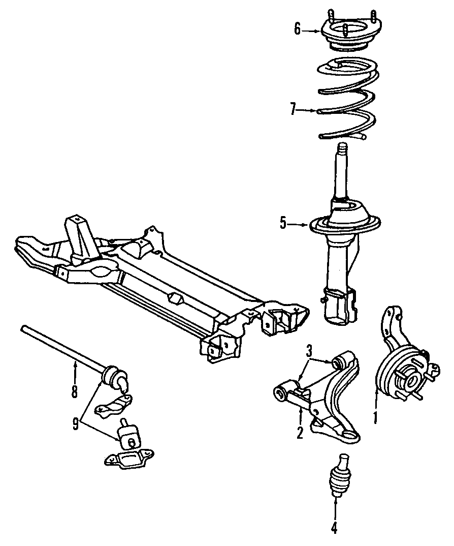 Diagram FRONT SUSPENSION. LOWER CONTROL ARM. STABILIZER BAR. SUSPENSION COMPONENTS. for your Jeep