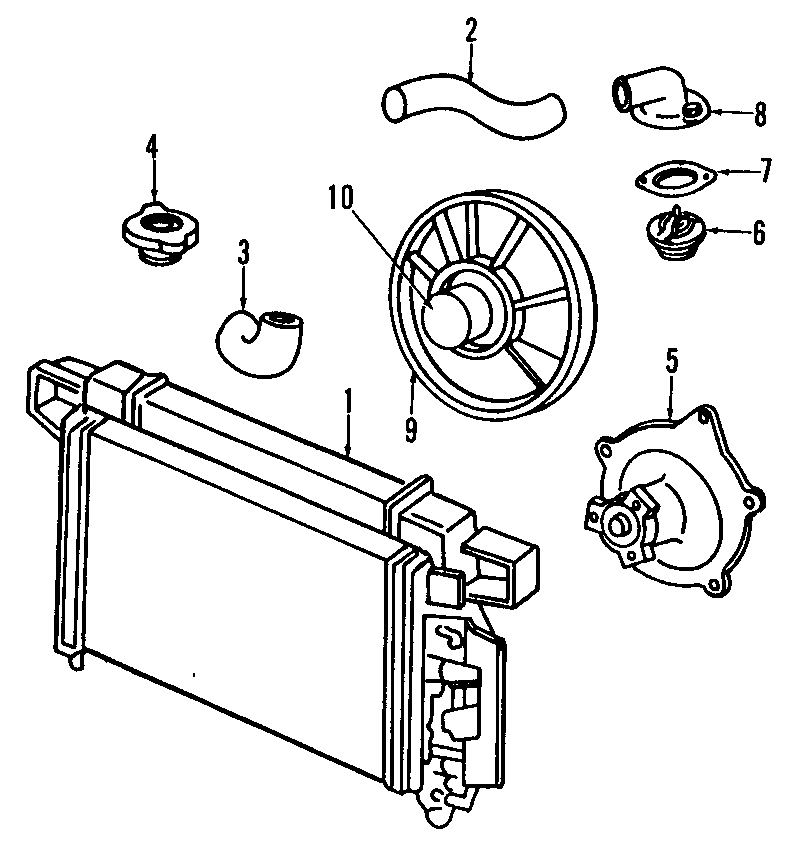 Diagram COOLING SYSTEM. COOLING FAN. RADIATOR. WATER PUMP. for your 2007 Jeep Wrangler   