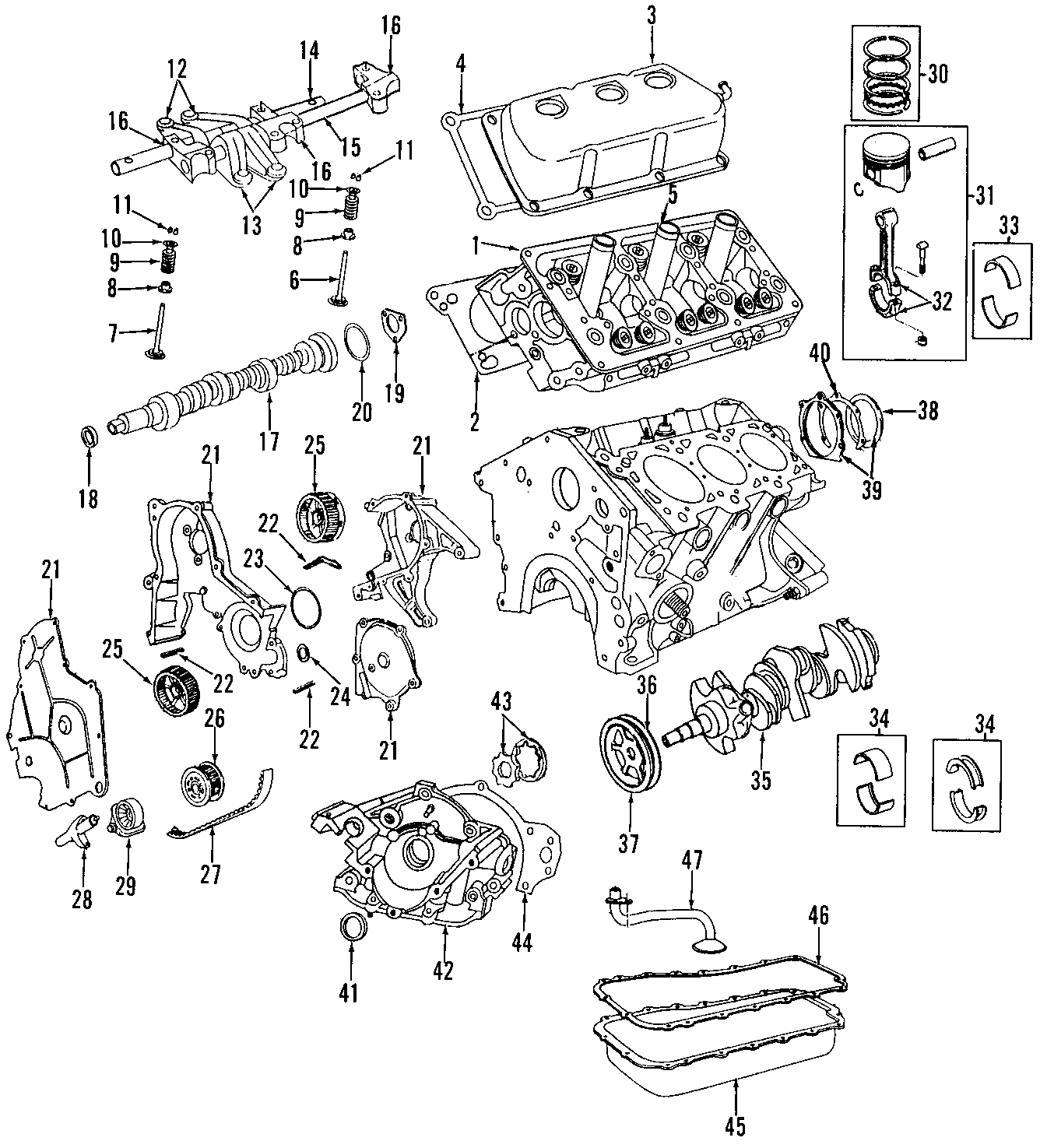 19CAMSHAFT & TIMING. CRANKSHAFT & BEARINGS. CYLINDER HEAD & VALVES. LUBRICATION. MOUNTS. PISTONS. RINGS & BEARINGS.https://images.simplepart.com/images/parts/motor/fullsize/CZP025.png