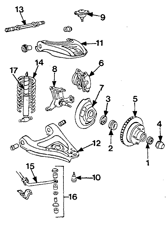 Diagram WHEELS & FRONT SUSPENSION. for your 2002 GMC Sierra 2500 HD 6.0L Vortec V8 M/T RWD SL Standard Cab Pickup Fleetside 